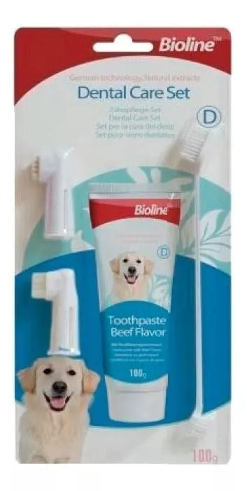 Set Cuidado Dental Bioline Para Perro